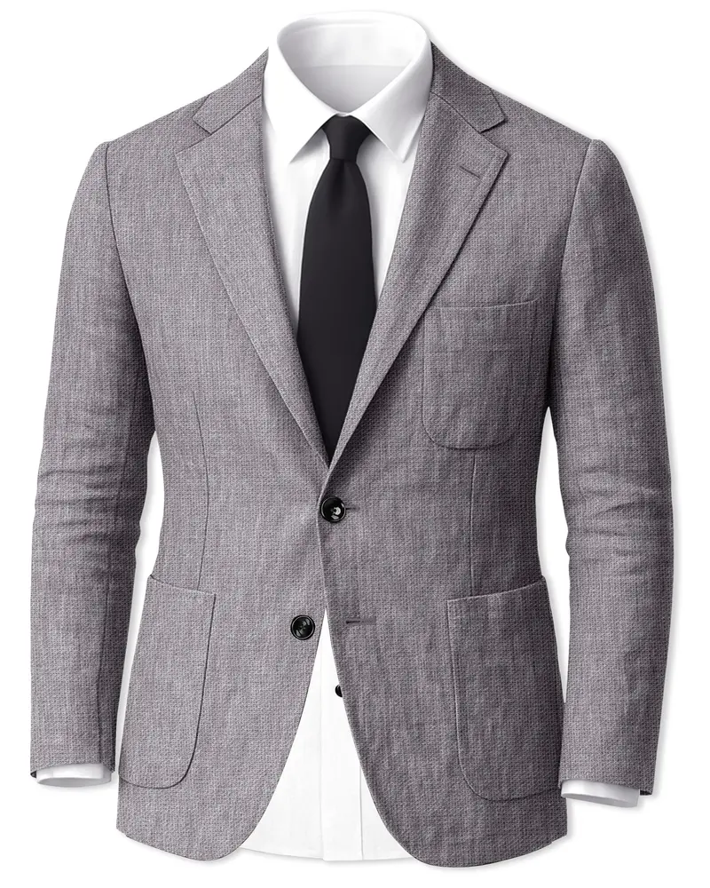 Cinerro-Monsoon Gray Luxurious Linen Single Breasted Sports Blazer 1