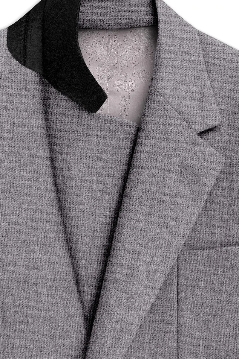 Cinerro-Monsoon Gray Luxurious Linen Single Breasted Sports Blazer 5