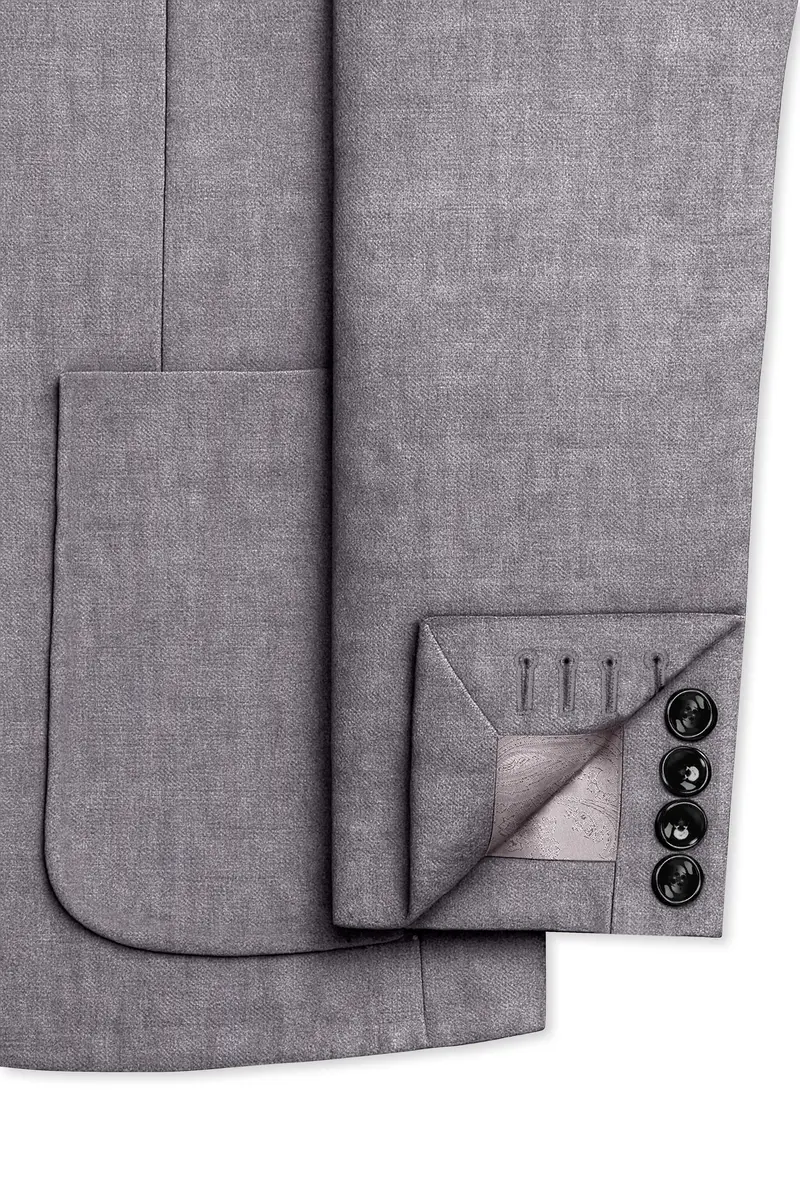 Cinerro-Monsoon Gray Luxurious Linen Single Breasted Sports Blazer 7