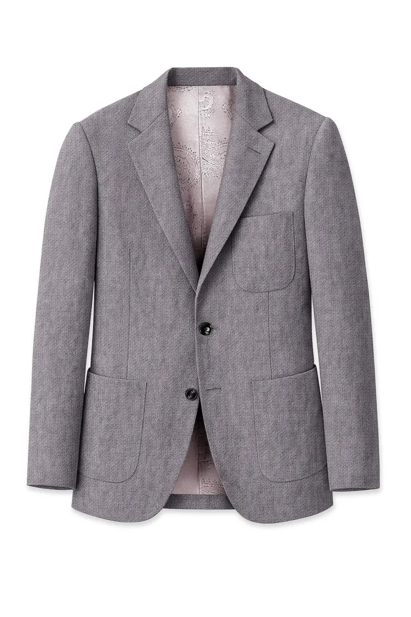 Cinerro-Monsoon Gray Luxurious Linen Single Breasted Sports Blazer 8