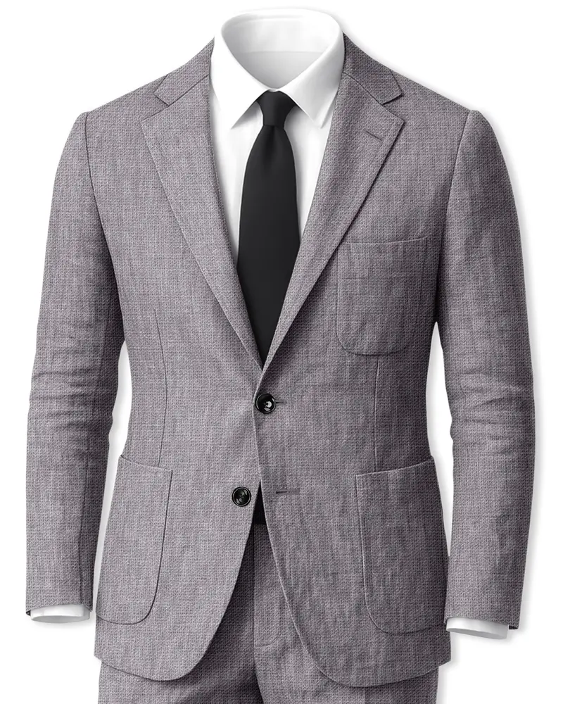 Cinerro-Monsoon Gray Luxurious Linen Single Breasted Sports Suit 1