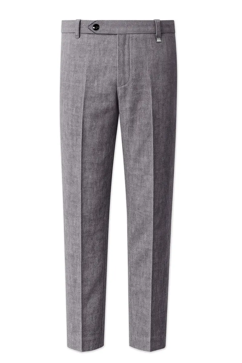 Cinerro-Monsoon Gray Luxurious Linen Stretchable Waistband Pant 2