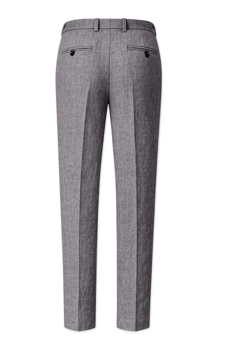 Cinerro-Monsoon Gray Luxurious Linen Stretchable Waistband Pant 5