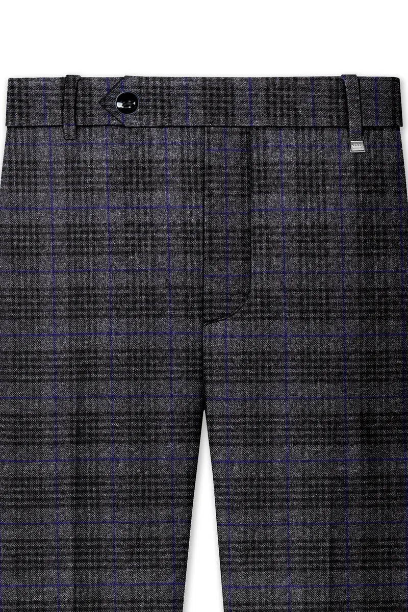 Cinerro-Shark Gray Plaid Tweed Single Breasted Sports Suit 12