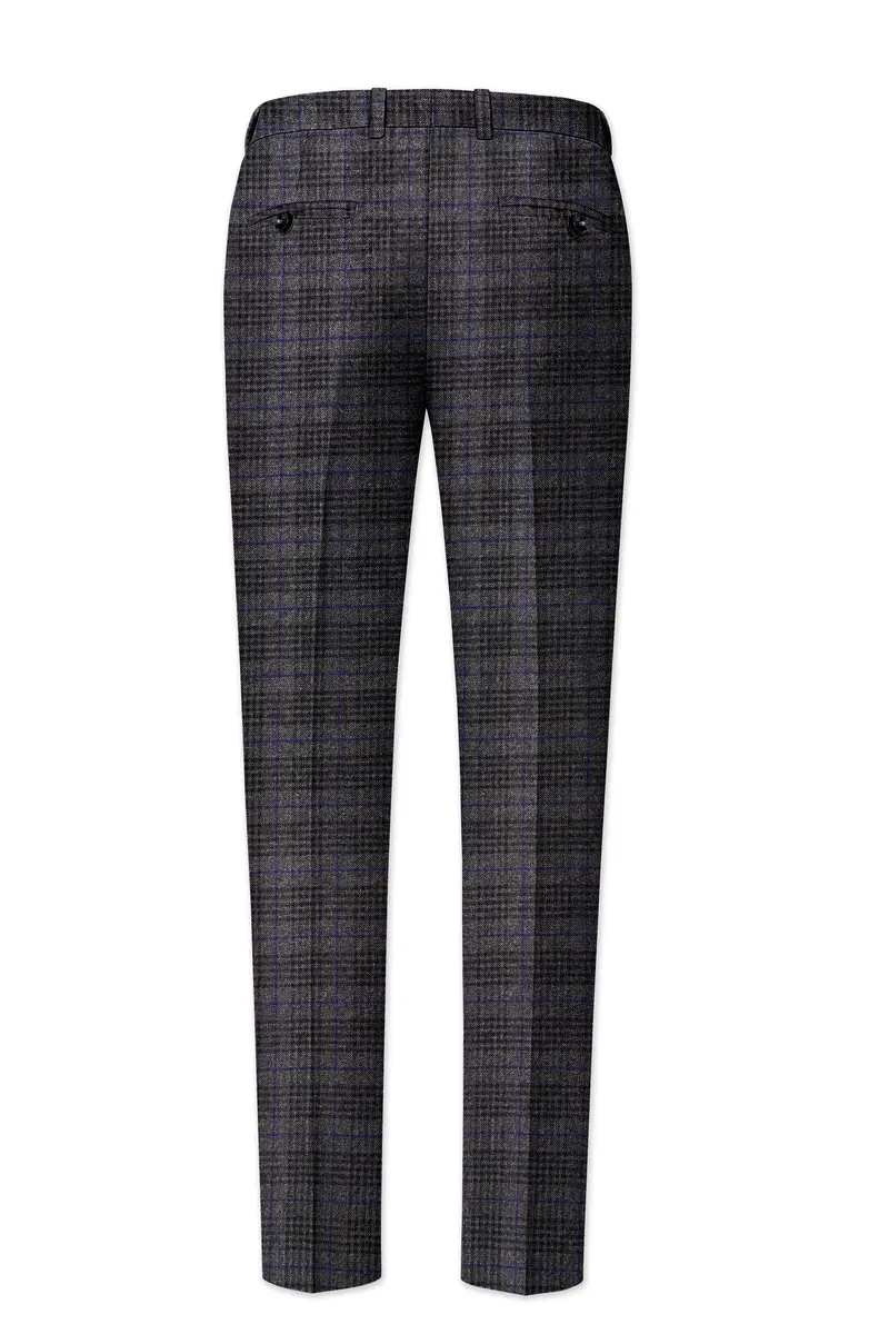 Cinerro-Shark Gray Plaid Tweed Single Breasted Sports Suit 14