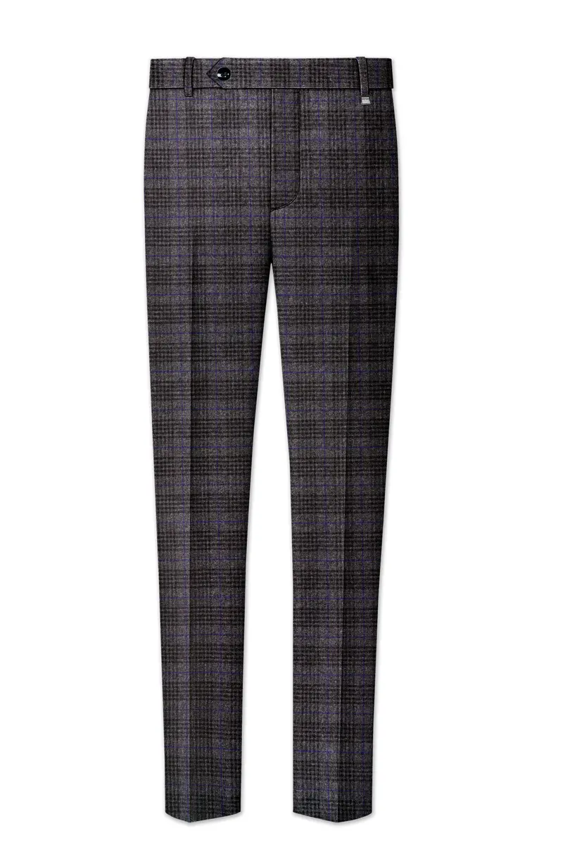 Cinerro-Shark Gray Plaid Tweed Single Breasted Sports Suit 14