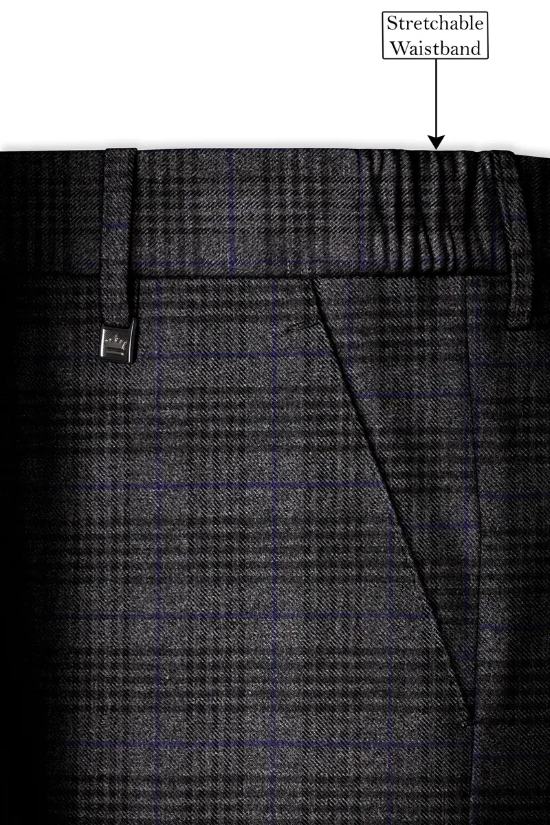 Cinerro-Shark Gray Plaid Tweed Single Breasted Sports Suit 15