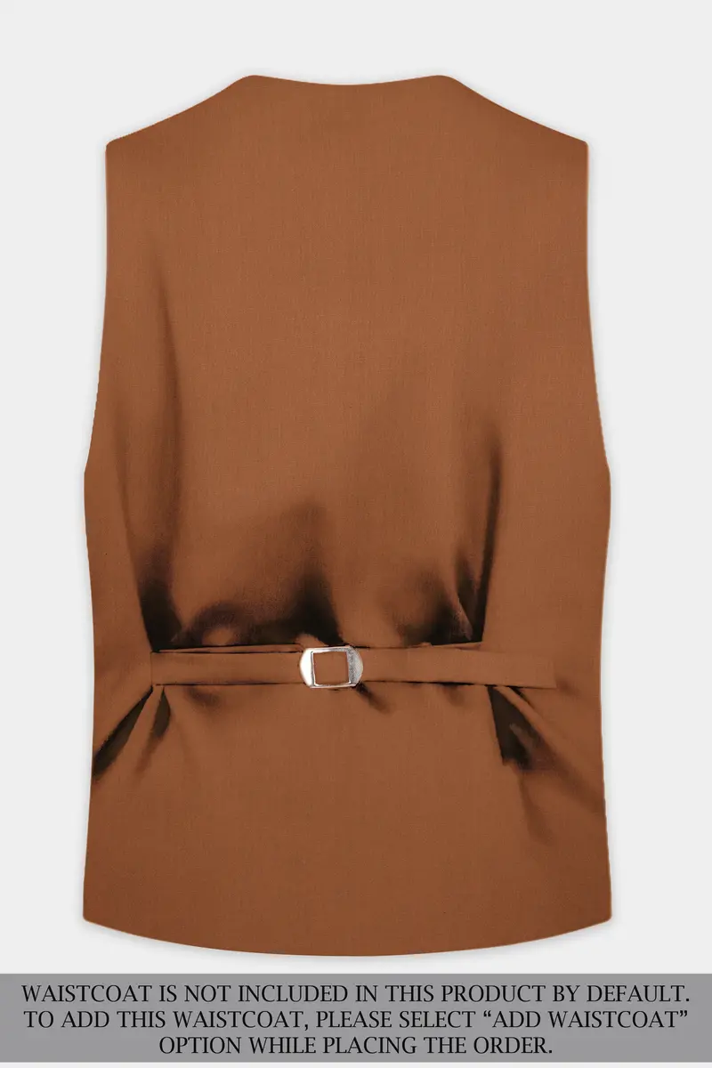 Cinnamon Oak-Sienna Brown Solid Wool Rich Single Breasted Slight Stretch Suit 18