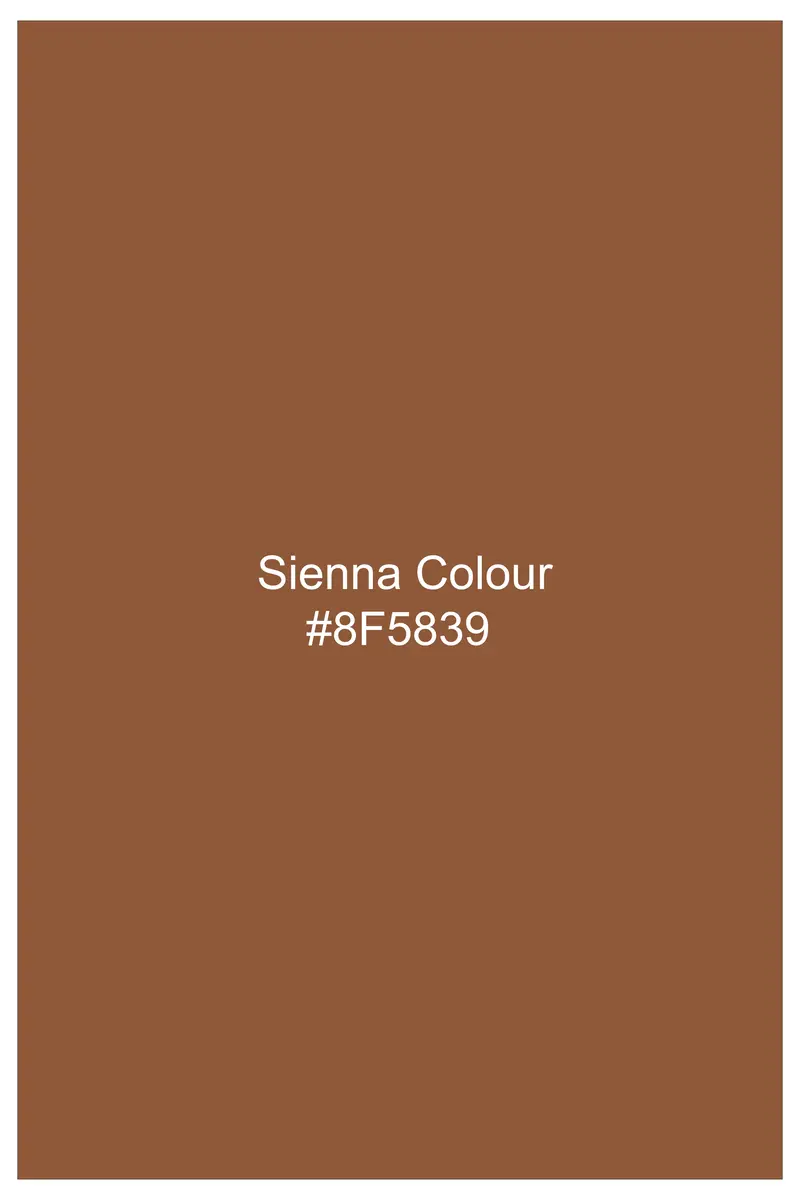 Cinnamon Oak-Sienna Brown Solid Wool Rich Slight Stretch Waistcoat 5