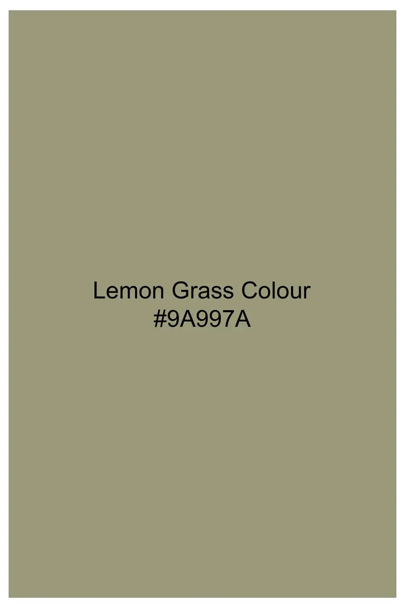 Citron-Lemon Grass Green Solid Wool Rich Single Breasted Slight Stretch Blazer 10