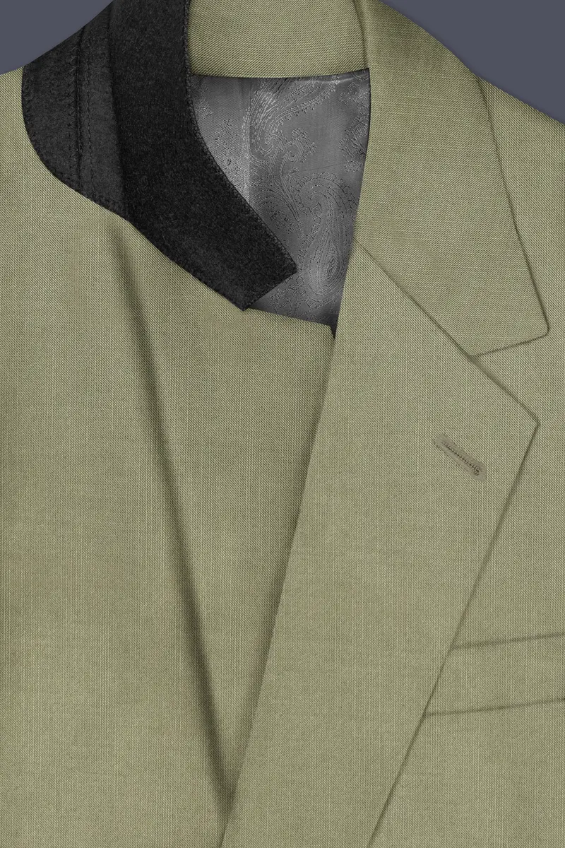 Citron-Lemon Grass Green Solid Wool Rich Single Breasted Slight Stretch Blazer 4