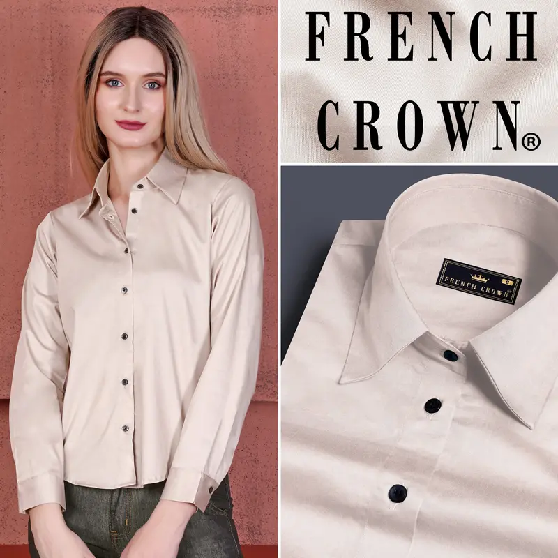 Clam Shell Brown Premium Cotton Shirt 1