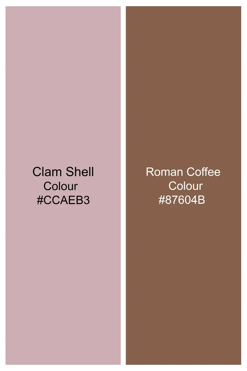 Clam Shell Pink And Roman Coffee Brown 3D Box Quilt Embroidered Nehru Jacket 11