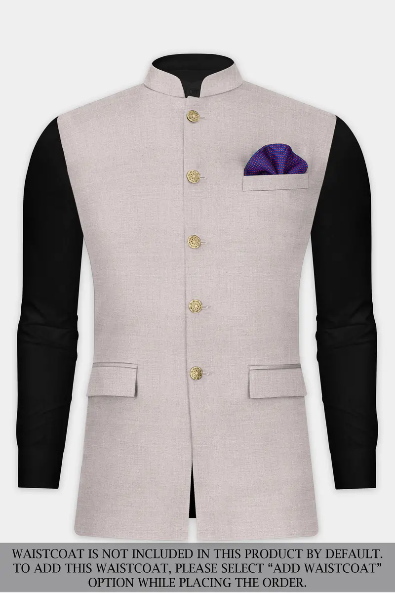 Clamshell Cream Wool Rich Bandhgala Suit 13