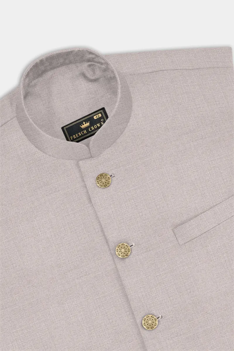 Clamshell Cream Wool Rich Bandhgala Suit 15