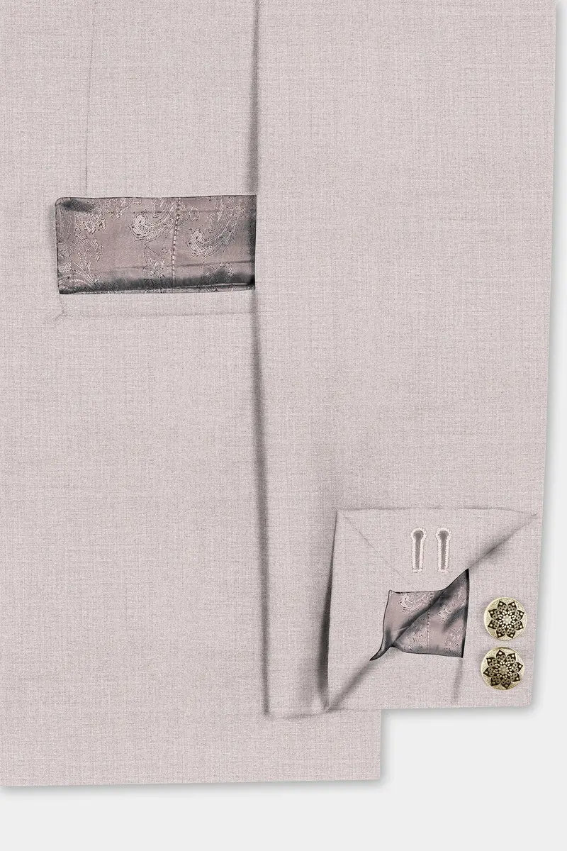 Clamshell Cream Wool Rich Bandhgala Suit 5