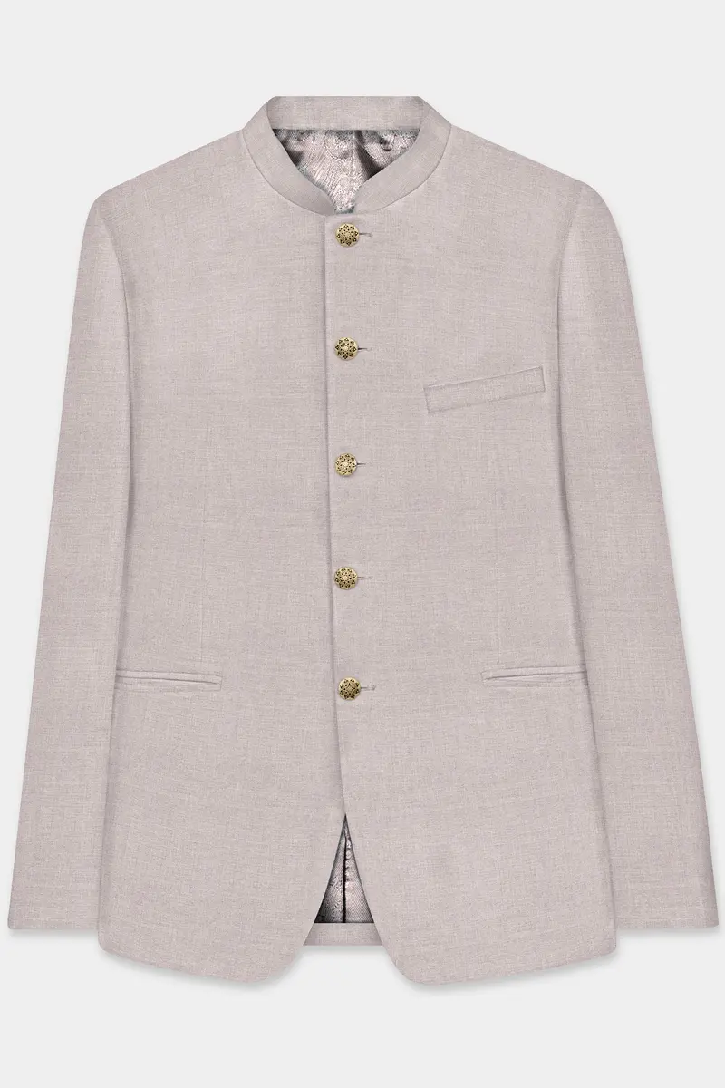 Clamshell Cream Wool Rich Bandhgala Suit 6