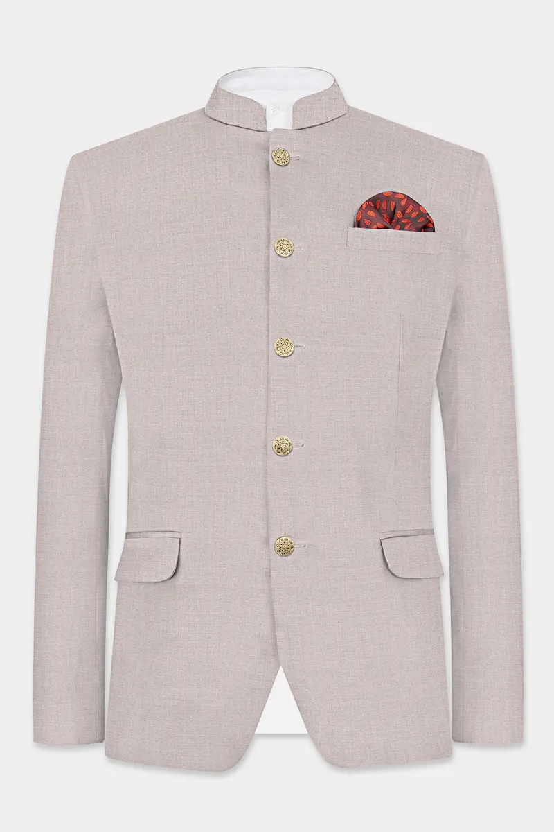 Clamshell Cream Wool Rich Bandhgala Suit 8