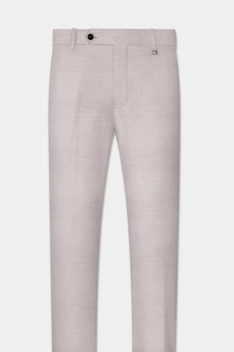 Clamshell Cream Wool Rich Stretchable Waistband Pant 2