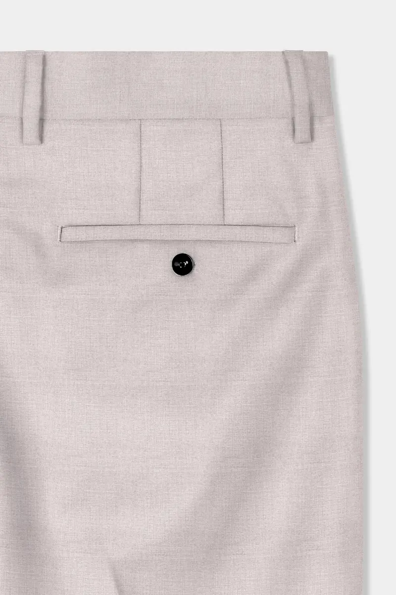 Clamshell Cream Wool Rich Stretchable Waistband Pant 4