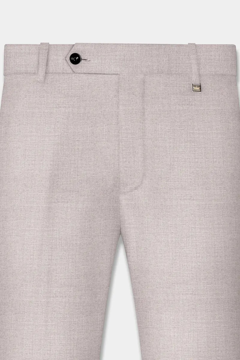 Clamshell Cream Wool Rich Stretchable Waistband Pant 5
