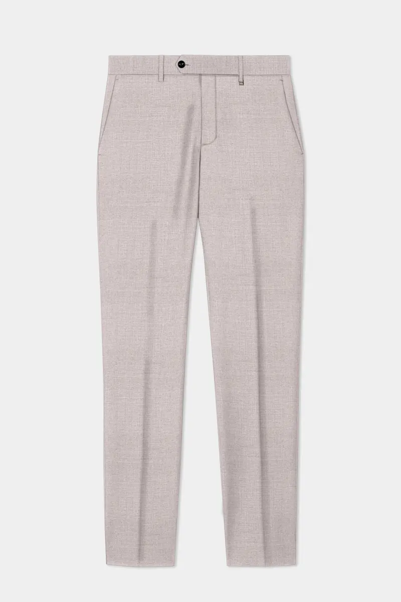 Clamshell Cream Wool Rich Stretchable Waistband Pant 6