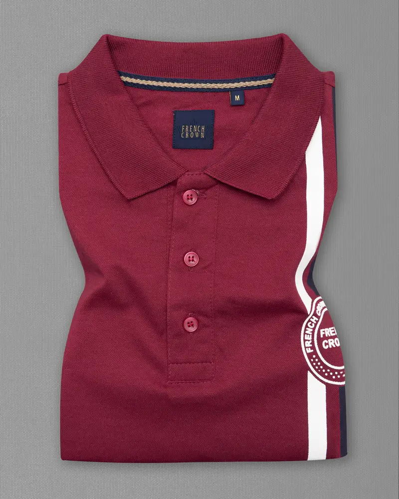 Claret Maroon Mercerised Pique Polo 2