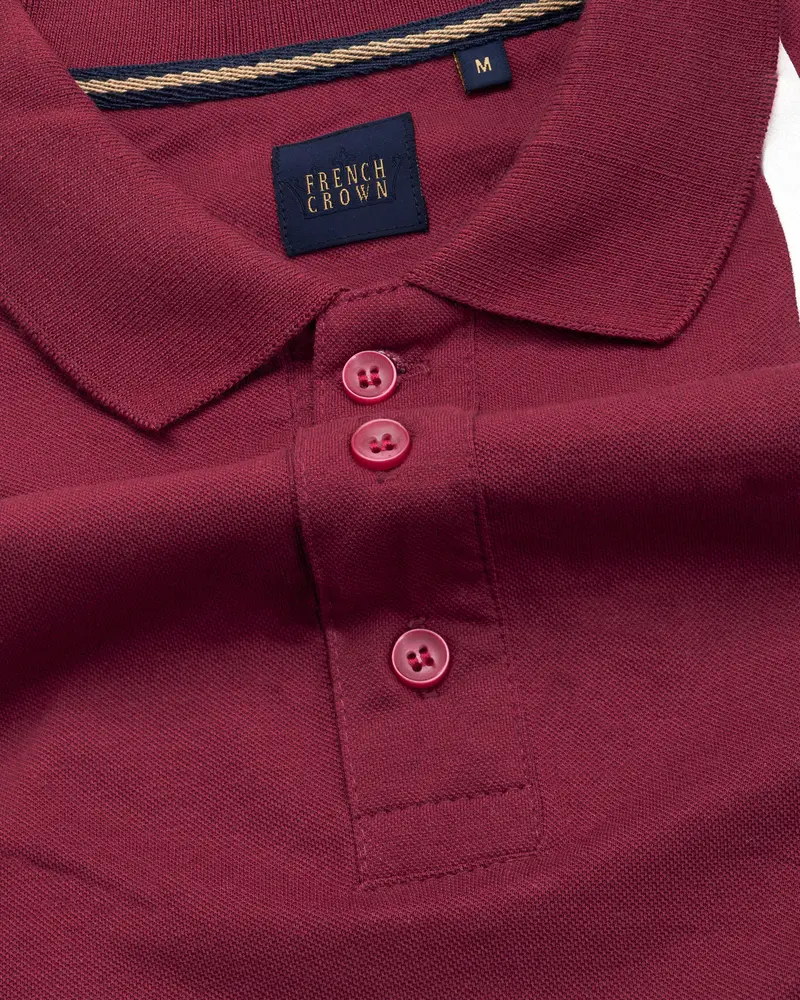 Claret Maroon Mercerised Pique Polo 4