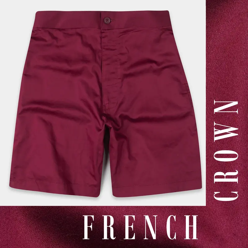Claret Maroon Subtle Sheen Super Soft Premium Cotton Shorts 1