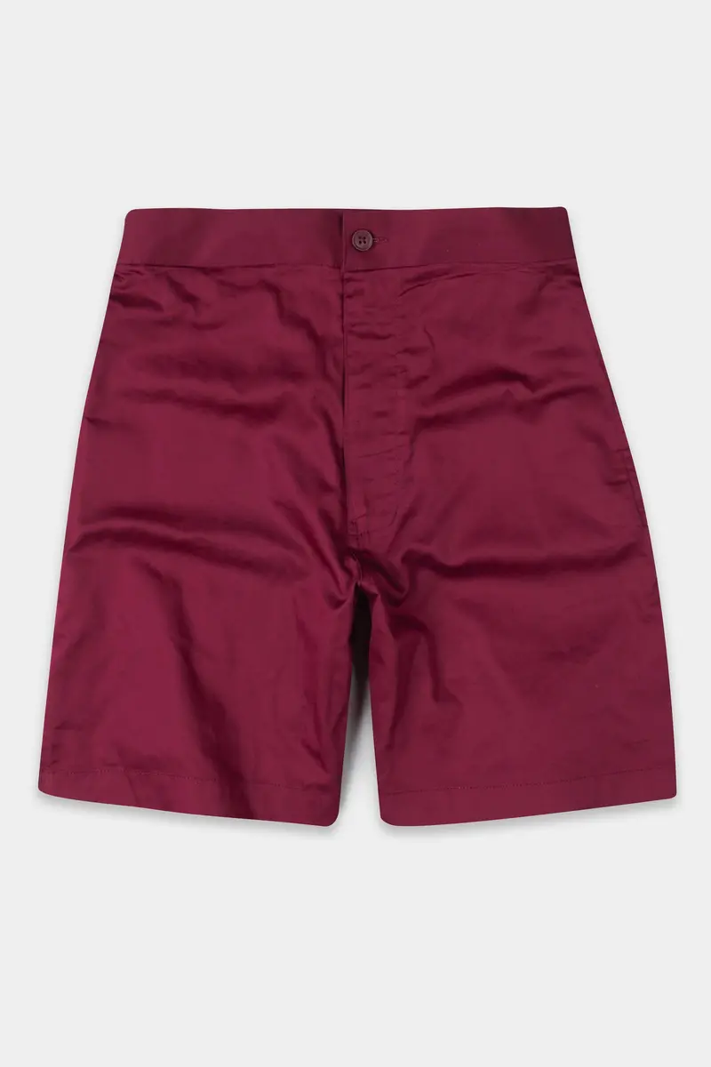 Claret Maroon Subtle Sheen Super Soft Premium Cotton Shorts 2