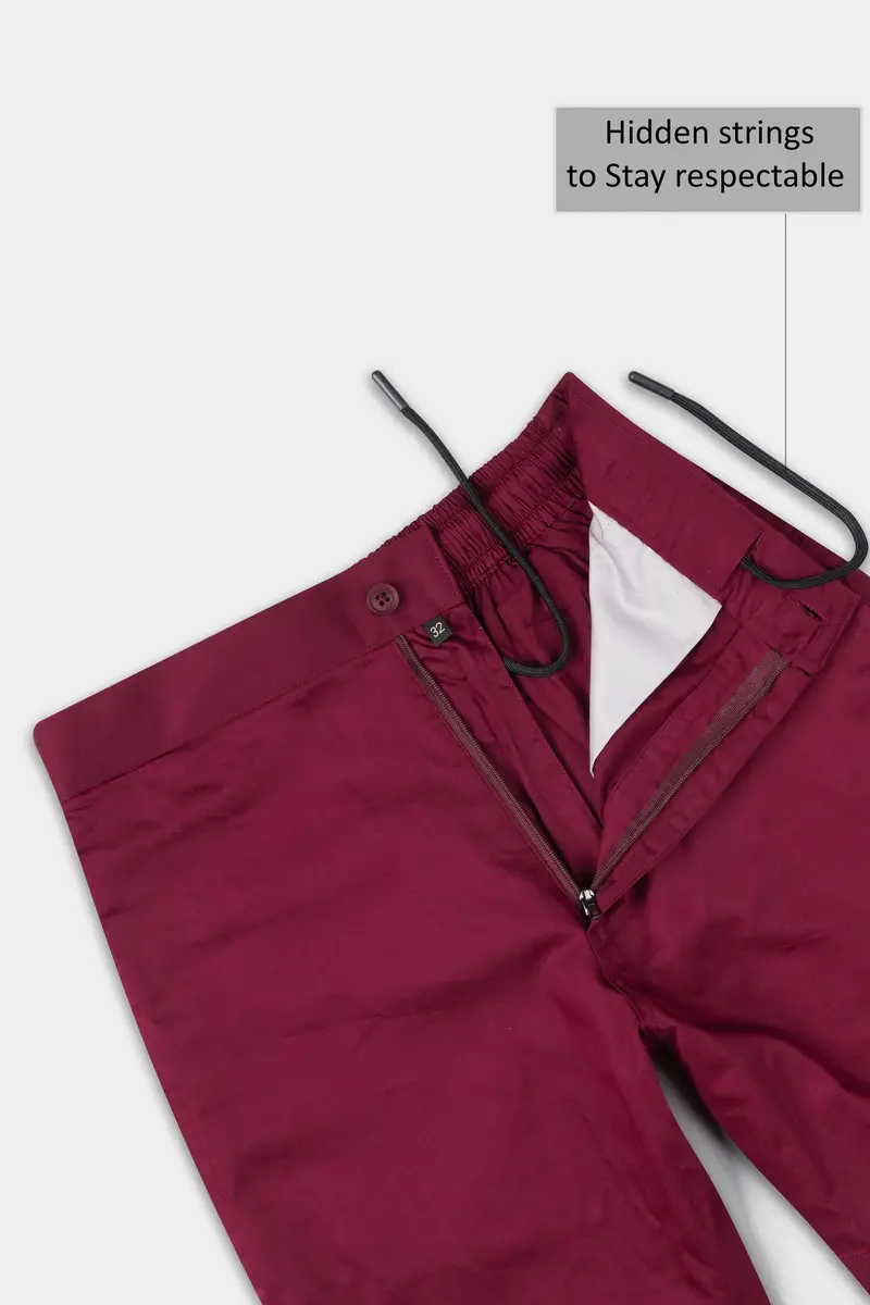 Claret Maroon Subtle Sheen Super Soft Premium Cotton Shorts 4