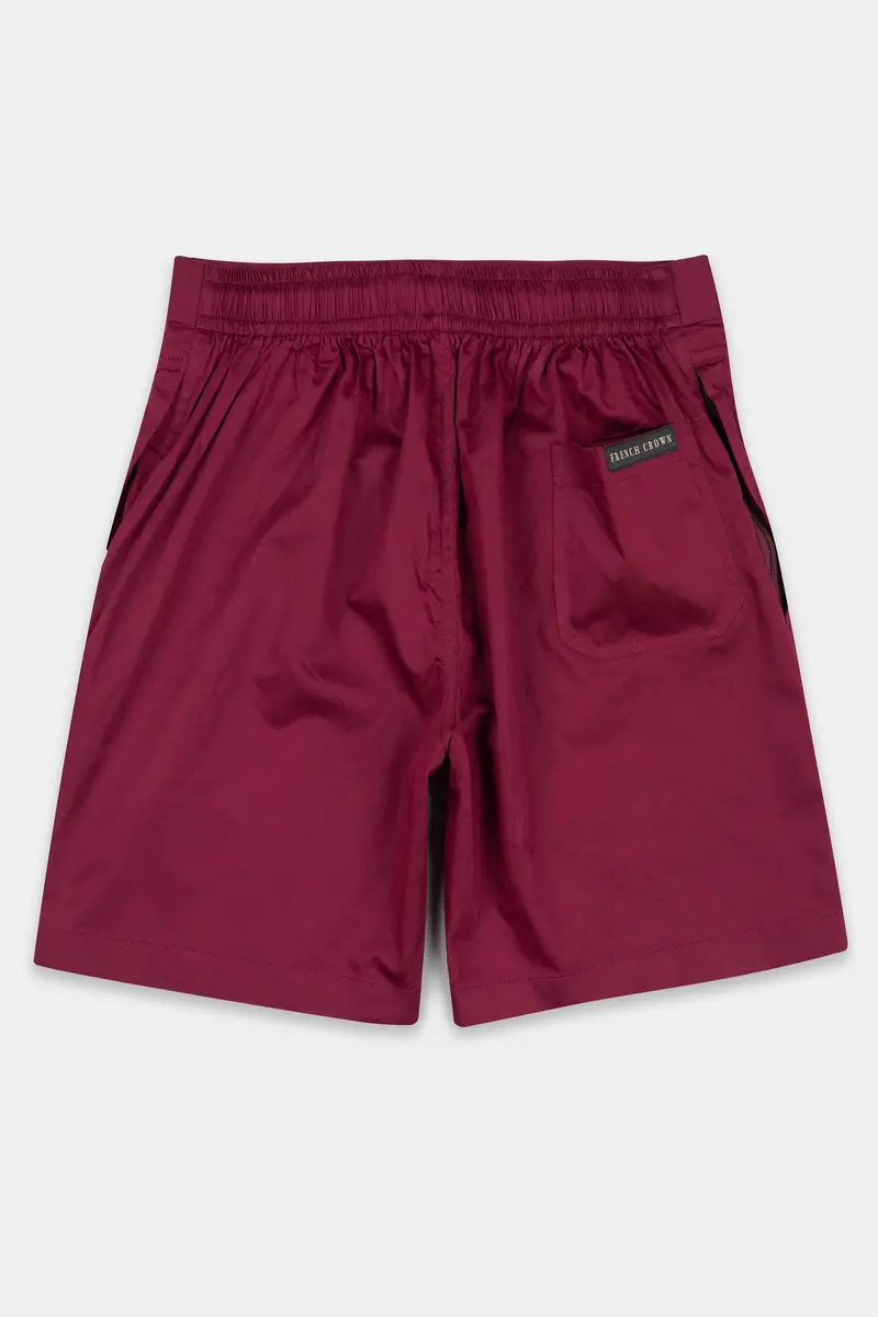 Claret Maroon Subtle Sheen Super Soft Premium Cotton Shorts 5