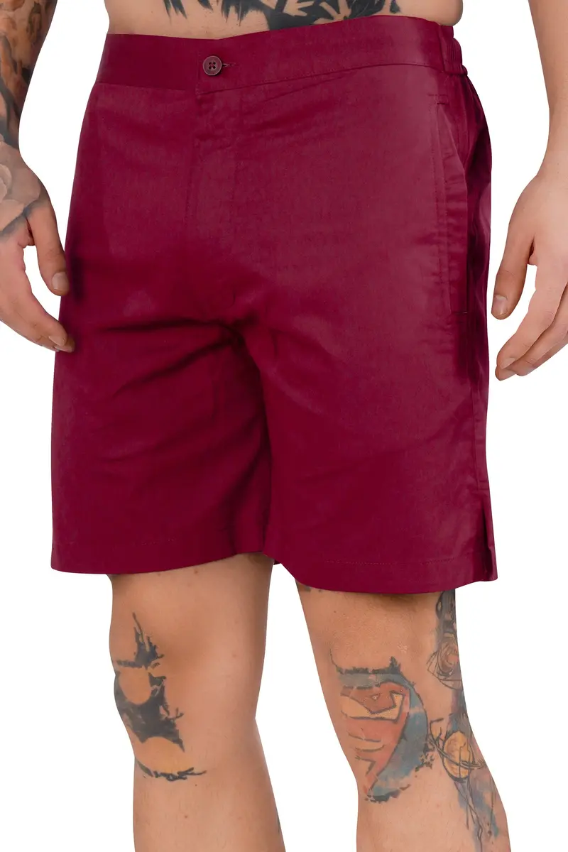 Claret Maroon Subtle Sheen Super Soft Premium Cotton Shorts 8