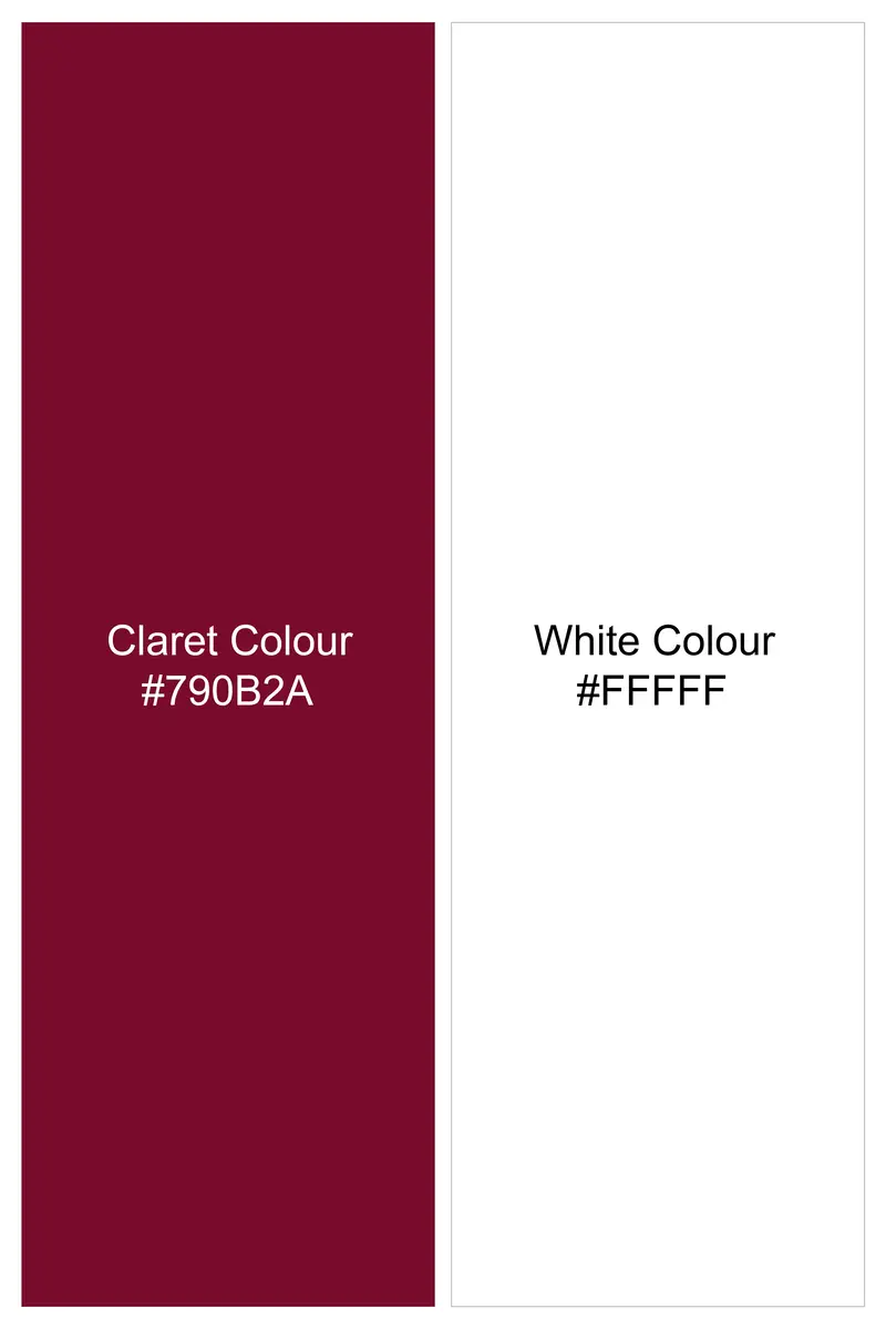 Claret Red Dobby Textured Premium Giza Cotton Shirt 5