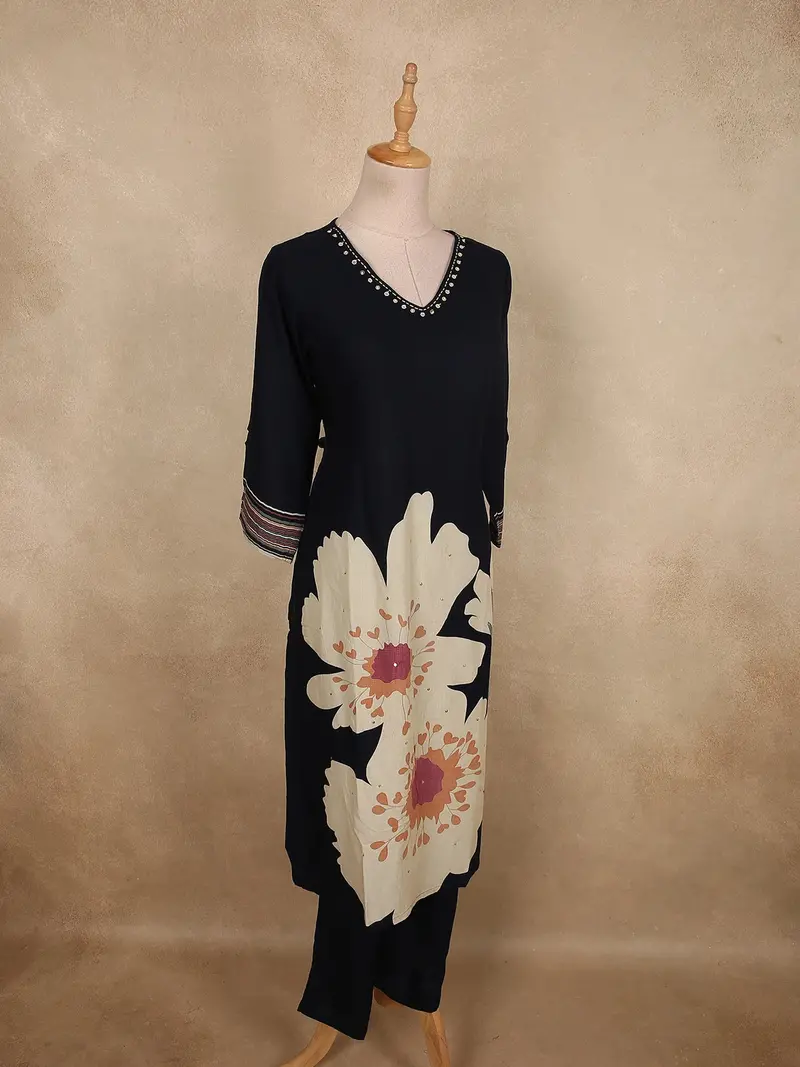 Classic Black Solid Design Cotton Co-Ord Set 3