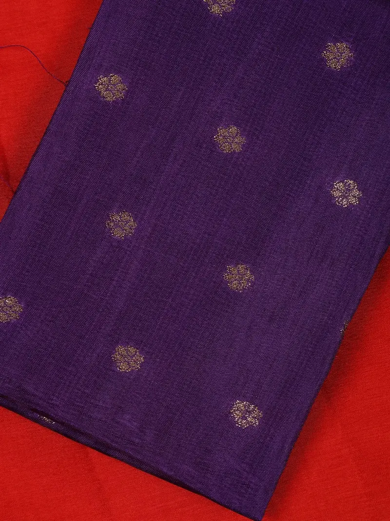 Classic Red Antique Gold Zari Border Mysore Silk Saree 2
