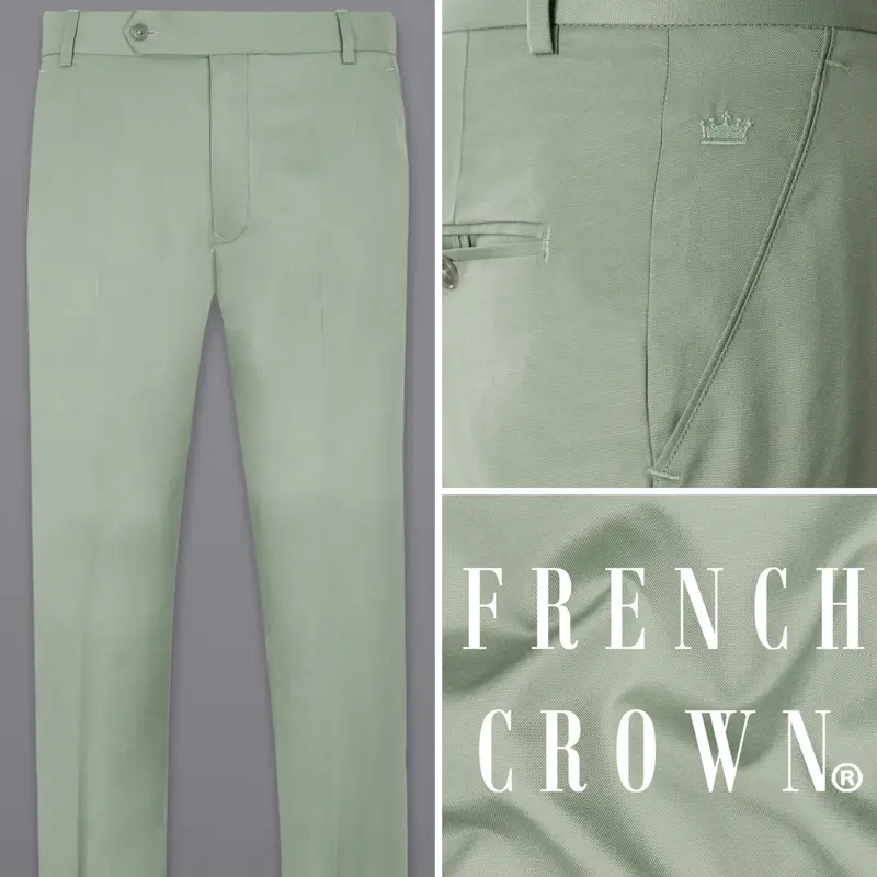 Clay Ash Green Wool Rich Pant 1