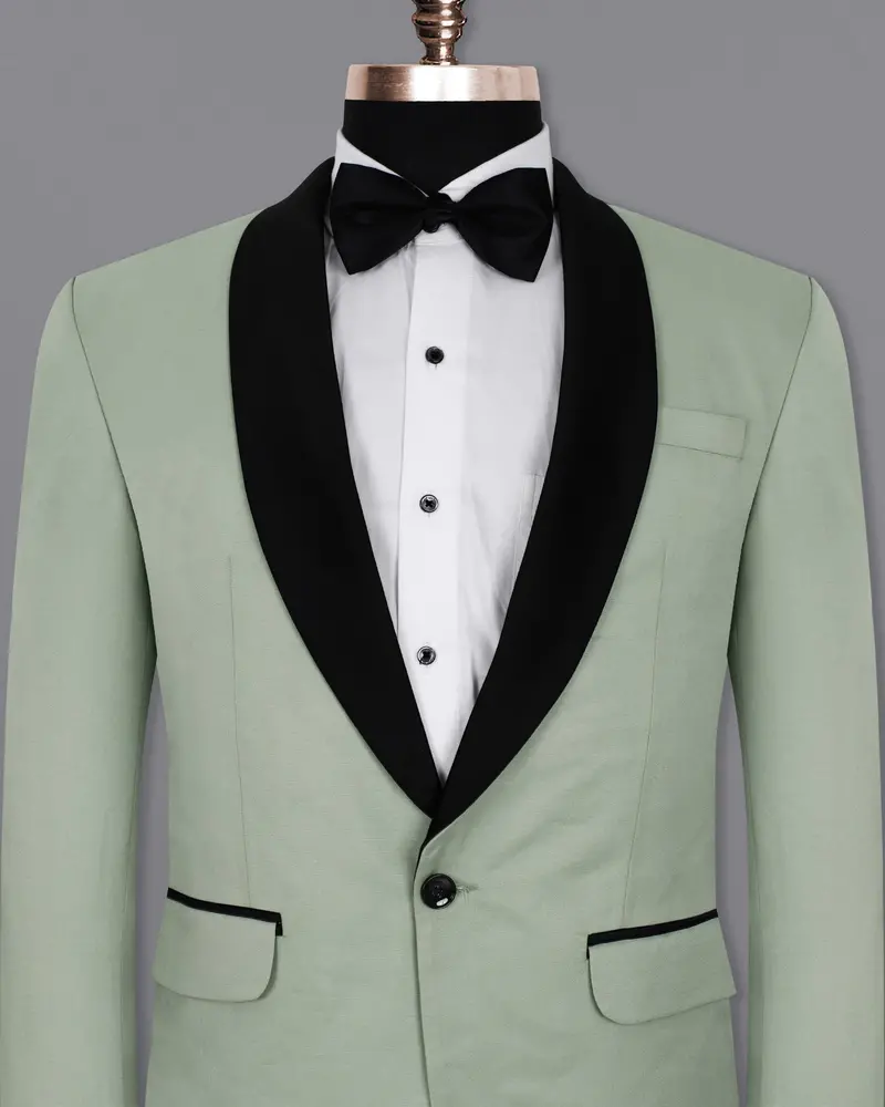 Clay Ash Green Wool Rich Tuxedo Blazer 2