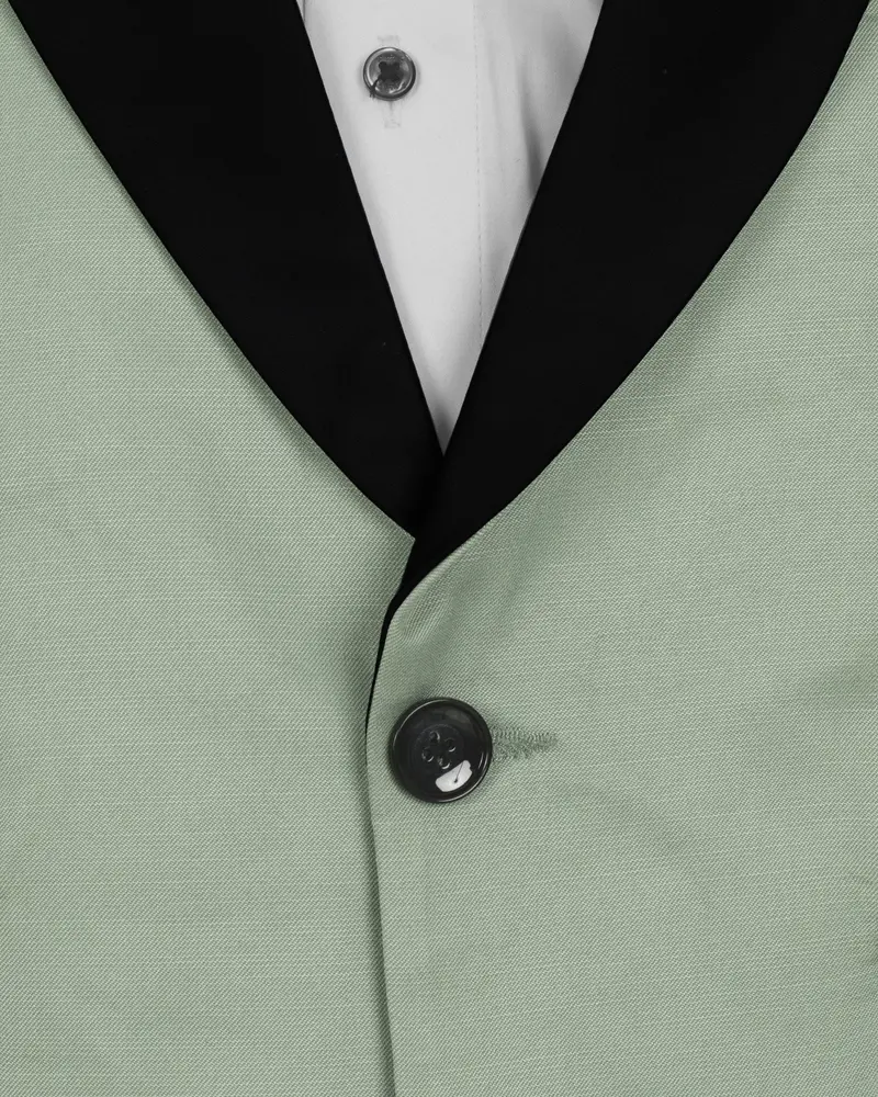 Clay Ash Green Wool Rich Tuxedo Blazer 4