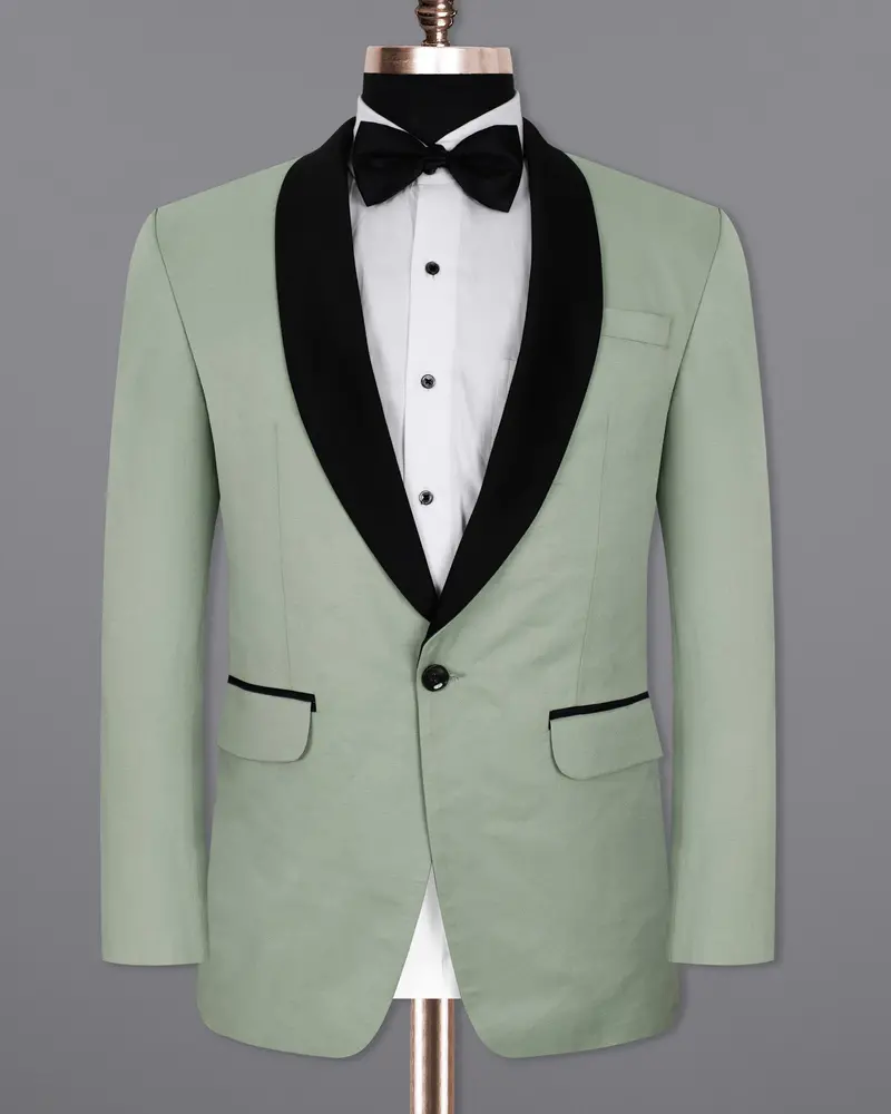 Clay Ash Green Wool Rich Tuxedo Blazer 8