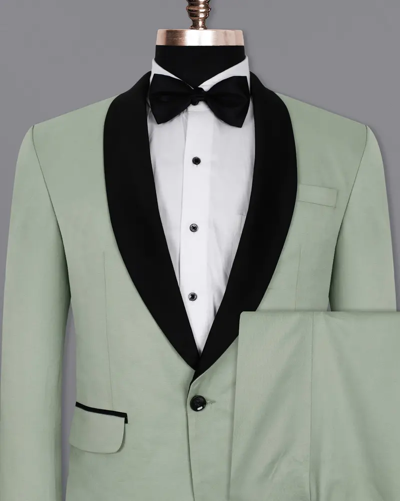 Clay Ash Green Wool Rich Tuxedo Suit 2