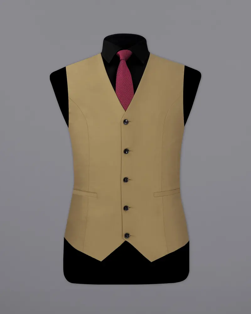 Clay Creek Brown Solid Waistcoat 2