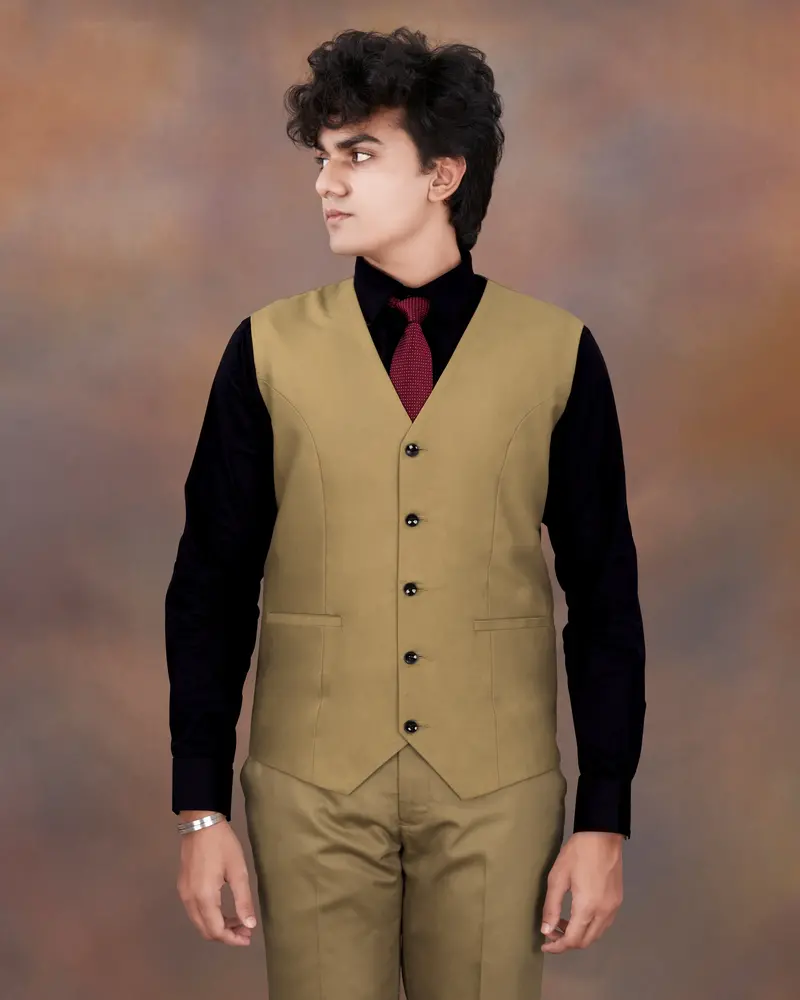Clay Creek Brown Solid Waistcoat 7