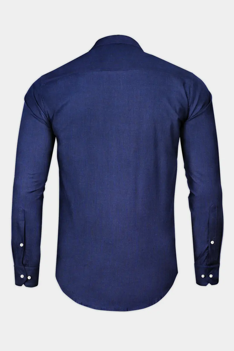 Cloud Burst Blue Luxurious Linen Shirt 5