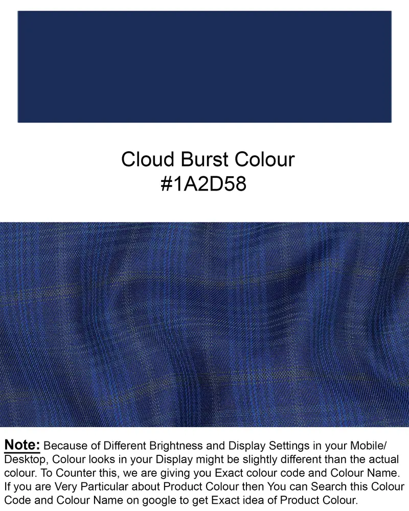 Cloud Burst Blue Plaid Wool Rich Waistcoat 7