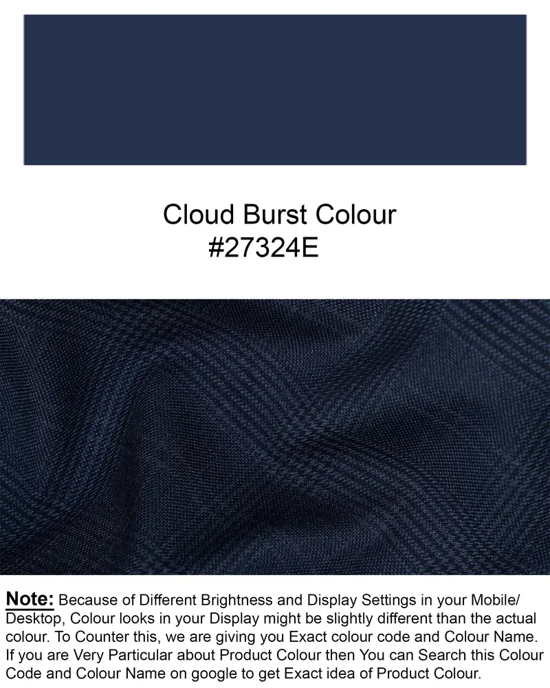 Cloud Burst Blue Super Fine Subtle Checkered Woolrich Waistcoat 7