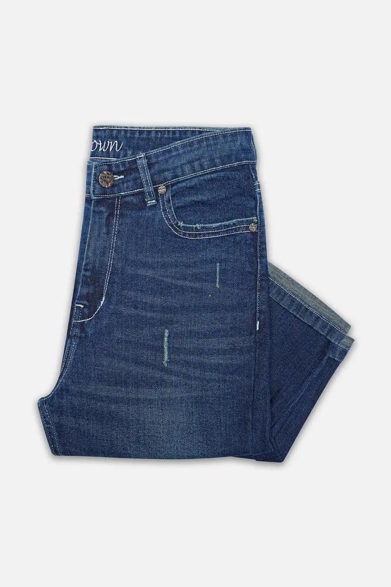 Cloud Burst Blue Whiskering Wash Mildly Distressed Denim 6