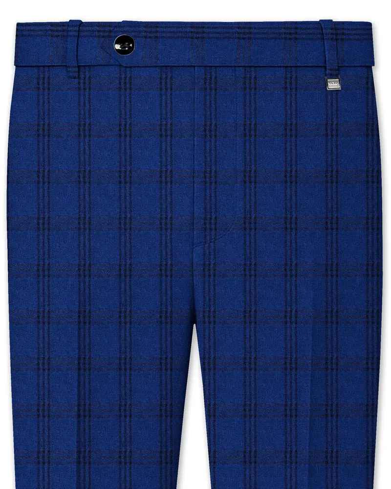 Cloud Burst Blue With Black Plaid Pant 1