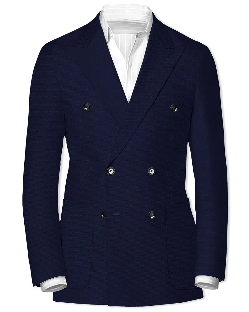 Cloud Burst Blue Wool Rich Double Breasted Sports Blazer 1