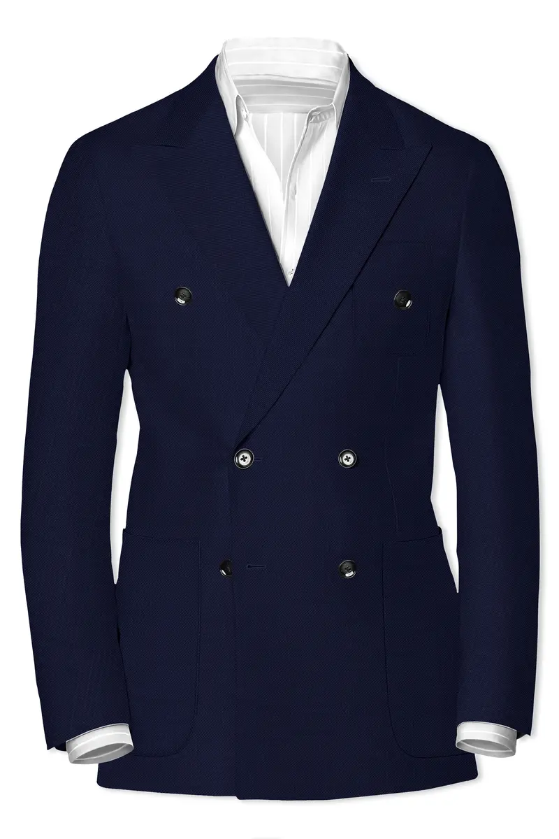 Cloud Burst Blue Wool Rich Double Breasted Sports Suit 10